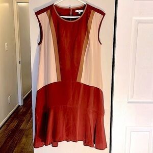 Madewell Silk Skyscrape dress size block print S